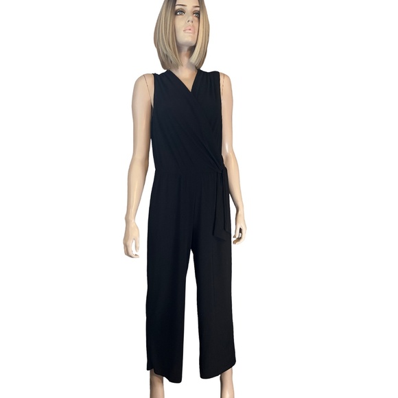 Tahari Jumpsuit Romper 1-Piece Surplice V-Neck Cross Over Front with Tie Waist - Picture 7 of 15